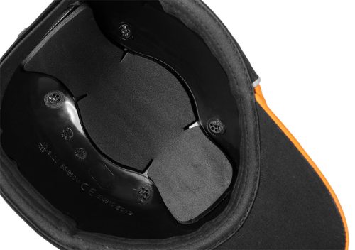 Neo Tools Munkavédelmi baseball sapka, merevítettl, fekete és narancssárga, CE