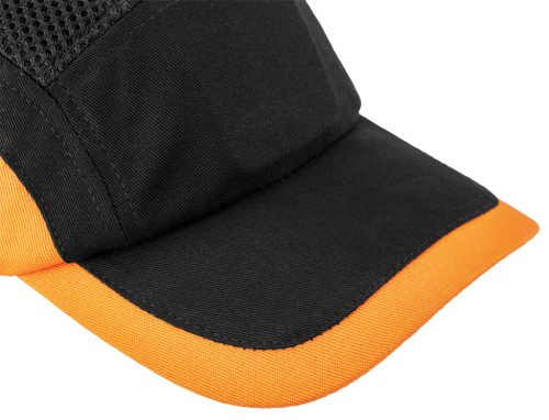 Neo Tools Munkavédelmi baseball sapka, merevítettl, fekete és narancssárga, CE