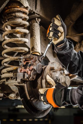 Neo Tools Munkakesztyű műbőr, PVC elemek, 2121x, 10"