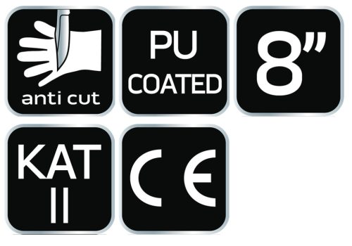 Neo Tools Munkakesztyű vágásbiztos kesztyű PU bevonattal, 4x43D, 8"