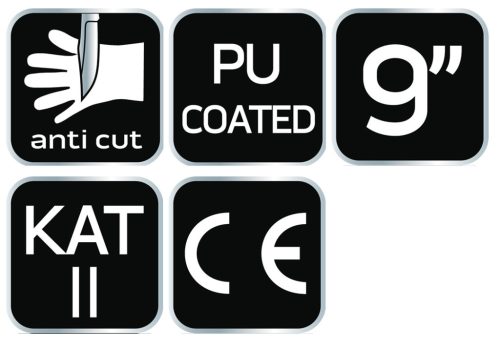 Neo Tools Munkakesztyű vágásbiztos kesztyű PU bevonattal, 4x43D, 9"