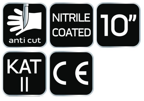 Neo Tools Munkakesztyű vágásbiztos kesztyű nitril bevonattal, 4x43D, 10"