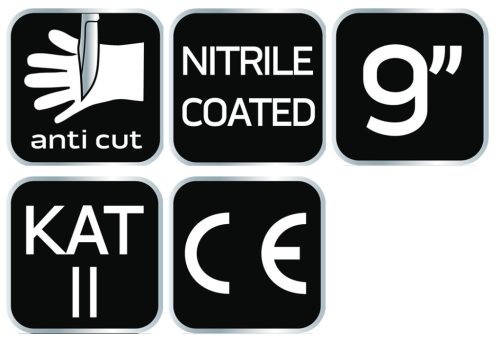 Neo Tools Munkakesztyű vágásbiztos kesztyű nitril bevonattal, 4x43D, 9"