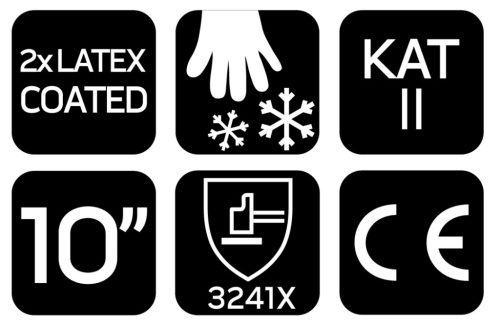 Neo Tools Munkakesztyű AquaWinter, hőszigetelt, vízálló, dupla latex bevonatú poliészter, 10"