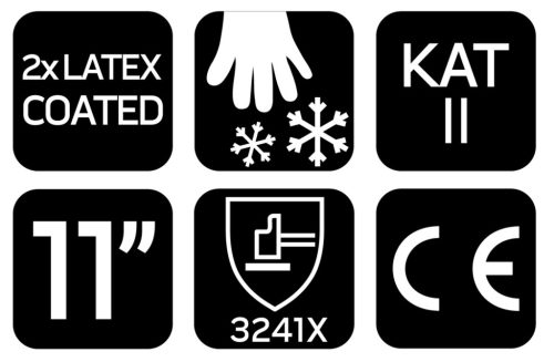 Neo Tools Munkakesztyű AquaWinter, hőszigetelt, vízálló, dupla latex bevonatú poliészter, 11"