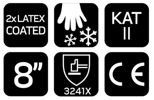 Neo Tools Munkakesztyű AquaWinter, hőszigetelt, vízálló, dupla latex bevonatú poliészter, 8"