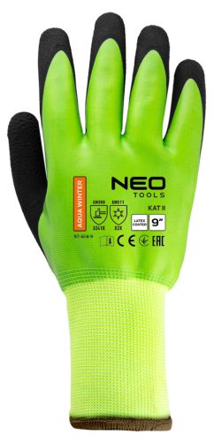 Neo Tools Munkakesztyű AquaWinter, hőszigetelt, vízálló, dupla latex bevonatú poliészter, 9"