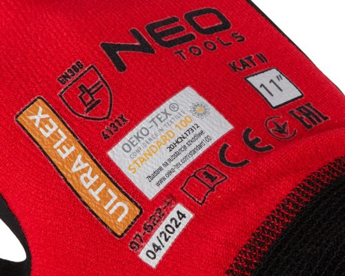 Neo Tools Munkakesztyű ultraflex, nylon-spandex, polimetilnitril (hab) bevonattal, 4131x, 11"