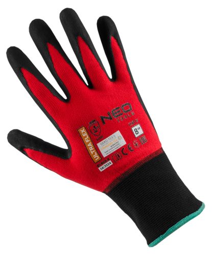 Neo Tools Munkakesztyű ultraflex, nylon-spandex, polimetilnitril (hab) bevonattal, 4131x, 8"