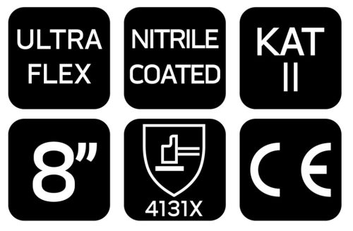 Neo Tools Munkakesztyű ultraflex, nylon-spandex, polimetilnitril (hab) bevonattal, 4131x, 8"