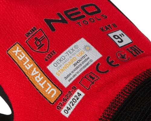 Neo Tools Munkakesztyű ultraflex, nylon-spandex, polimetilnitril (hab) bevonattal, 4131x, 9"