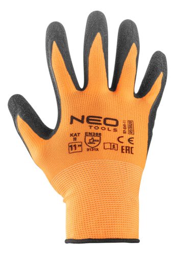 Neo Tools Munkakesztyű latex bevonatú poliészter, 3131x, 11"