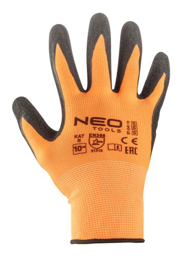Neo Tools Munkakesztyű latex bevonatú poliészter, 3131x, 8"