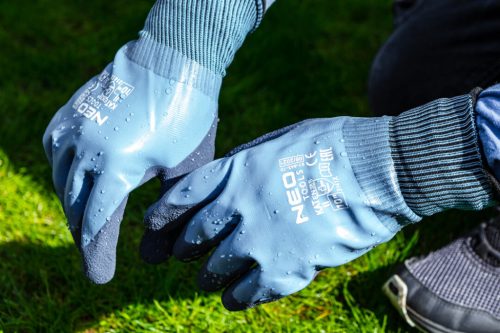 Neo Tools Munkakesztyű latex bevonatú poliészter (2 rétegű), 3141x, 9"