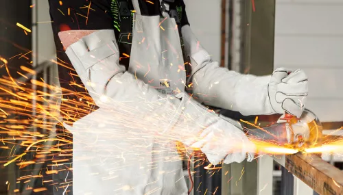 Neo Tools Hegesztő karvédő, bőr, 47cm, 2A1