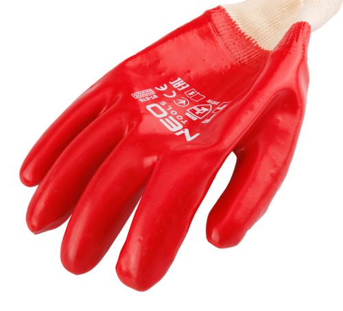Neo Tools Munkakesztyű, pamut,vegyszerálló, PVC bevonattal, 3121X, 10"