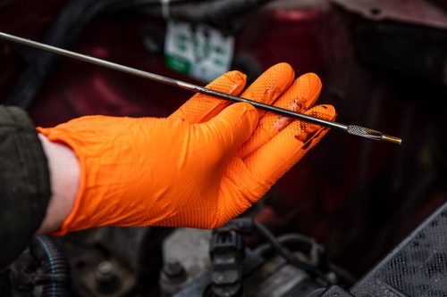 Neo Tools Munkakesztyű perforált nitril, narancssárga, 50db, M