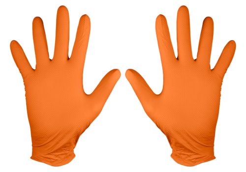 Neo Tools Munkakesztyű perforált nitril, narancssárga, 50db, M