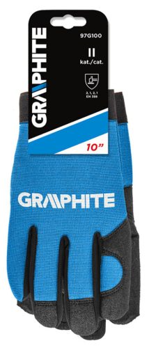 Graphite Munkakesztyű műbőr és rugalmas szövet, CE, 2111X, 10"
