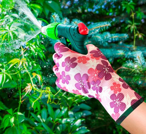 Verto Kertész kesztyű, poliészter, virágmintás, 7", kat I.