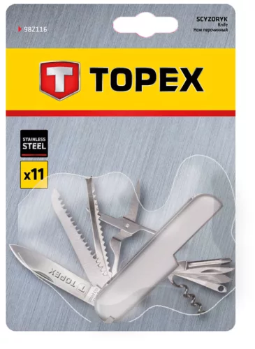 Topex Kemping kés, multiszerszám, 11részes