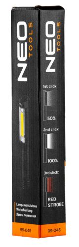 Neo Tools Műhely-vizsgálólámpa, elemes 3xAA, 400lum COB LED, 4W
