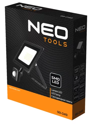 Neo Tools Reflektor, mozgásérzékelős, 230V/30W, 2400 lum, SMD led