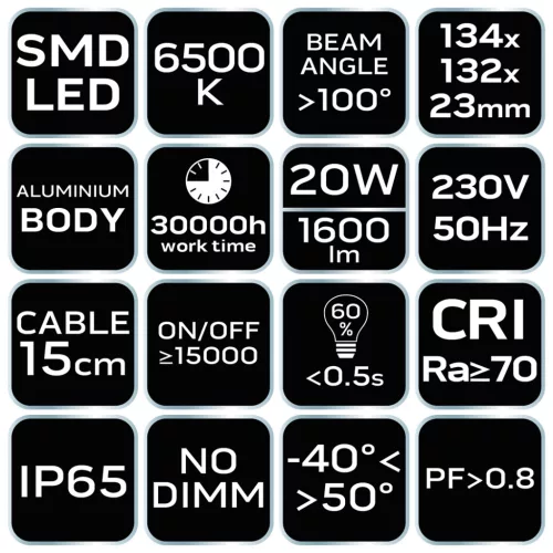Neo Tools Reflektor 230V/20W, 1600lum, SMD led