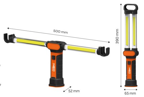 Neo Tools Akkus műhely-vizsgálólámpa, tölthető, 500lum SMD LED