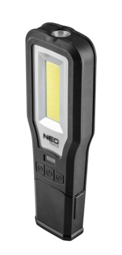 Neo Tools Akkus műhely-vizsgálólámpa, tölthető, 550lum COB LED, 10W