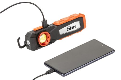Neo Tools Akkus műhely-vizsgálólámpa, tölthető, 500lum COB LED, 10W