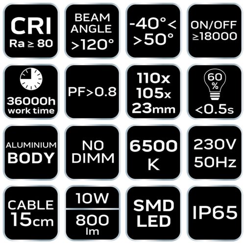 Neo Tools Reflektor 230V/10W, 800 lum, SMD led