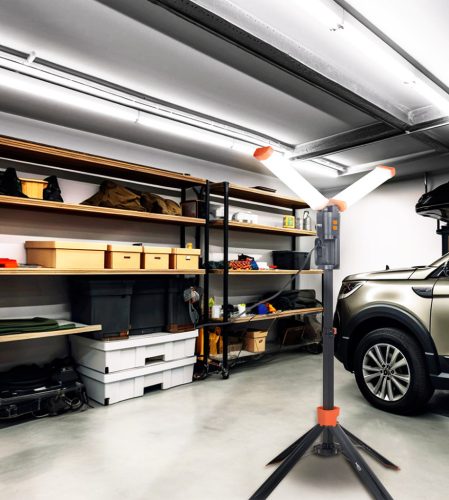 Neo Tools Állványos reflektor, 2x4300 lum LED fényforrás, 360fokban elforgatható