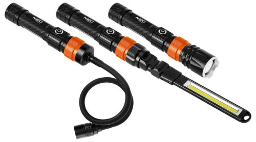 Neo Tools Akkus 3az1-ben vizsgálólámpa, tölthető, 350lum COB LED, 3W, IP44