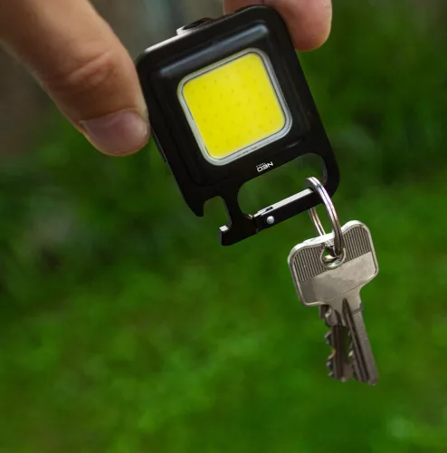 Neo Tools Kulcstartó lámpa, COB led, akkumulátor, palacknyitóval és mágnessel
