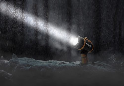 Neo Tools Keresőlámpa, 1000lm fényerő, 3,7V/2200mAh akku, vízálló, powerbank funkció, töltéskijelző, 350m hatótávolság