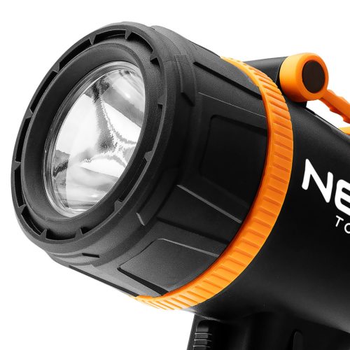 Neo Tools Keresőlámpa, 1000lm fényerő, 3,7V/2200mAh akku, vízálló, powerbank funkció, töltéskijelző, 350m hatótávolság