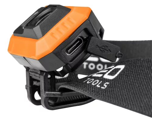 Neo Tools Fejlámpa kínálódobozban, tölthető, mozgásérzékelős, 500lum fényerő, COB LED