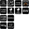 Neo Tools Fejlámpa kínálódobozban, tölthető, mozgásérzékelős, 500lum fényerő, COB LED