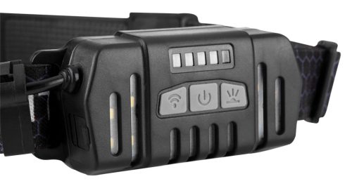 Neo Tools Fejlámpa, XPG+COB led, 400lm fényerő, ABS és gumi pánt, beépített akku, töltéskijelző