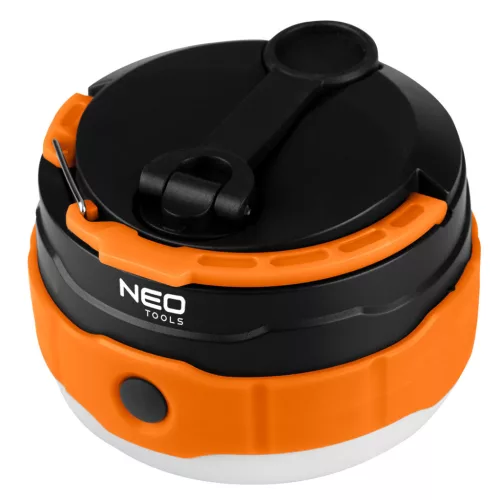 Neo Tools Akkus 3az1-ben Kempinglámpa/zseblámpa/powerbank, 500lm, 3,7V/2000mAh, USB és kézi tekerődinamós töltés