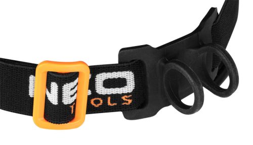 Neo Tools Fejlámpa levehető pánttal, mágnes és sapkarögzítő lehetőség, fehér és vörös LED, USB töltőkábel, 250+200lum