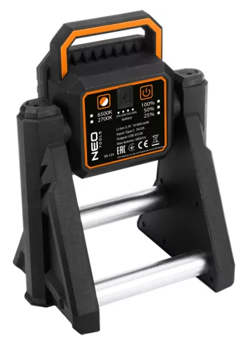 Neo Tools Reflektor, akkus, álló, teleszkópos lábbal, 3000lum