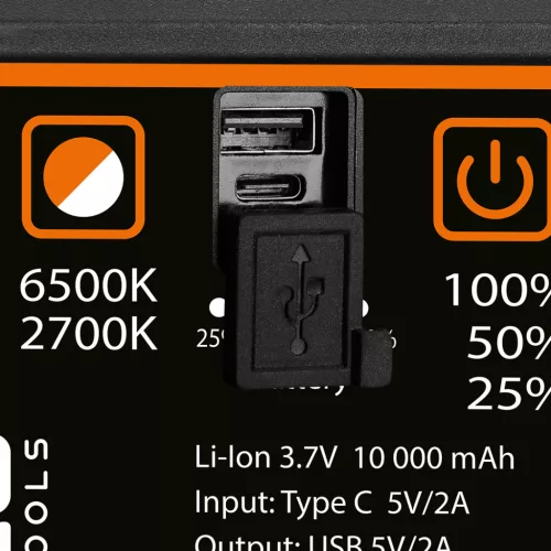 Neo Tools Reflektor, akkus, álló, teleszkópos lábbal, 3000lum