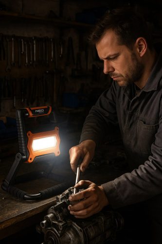 Neo Tools Reflektor, akkus, állítható talpas, 1400lum