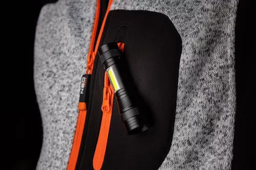 Neo Tools Zseblámpa, tölthető, XPE+COB LED, 220lum max. fényerő, 300mAh akku