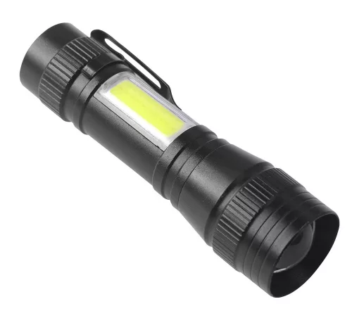 Neo Tools Zseblámpa, tölthető, XPE+COB LED, 220lum max. fényerő, 300mAh akku