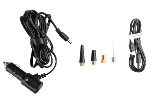 Neo Tools Akkus kompresszor és lámpa, 2000mAh akku, 800+400lum fényerő, max 10bar nyomás, USB és autós töltő