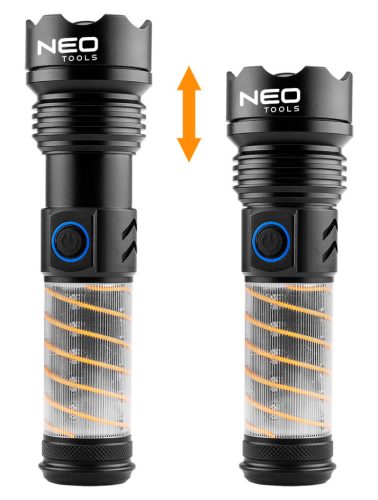 Neo Tools Kempinglámpa 2 funkciós, 470 lm, 1200 mAh akku, USB-C töltővezeték