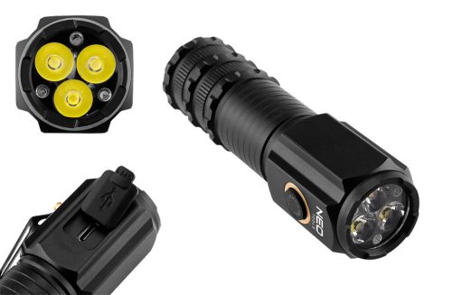 Neo Tools Kempinglámpa készlet 3db-os, kézi-sátor-fejlámpa, 150/280/1000 lm, 1200mAh akku, USB-C töltővezeték